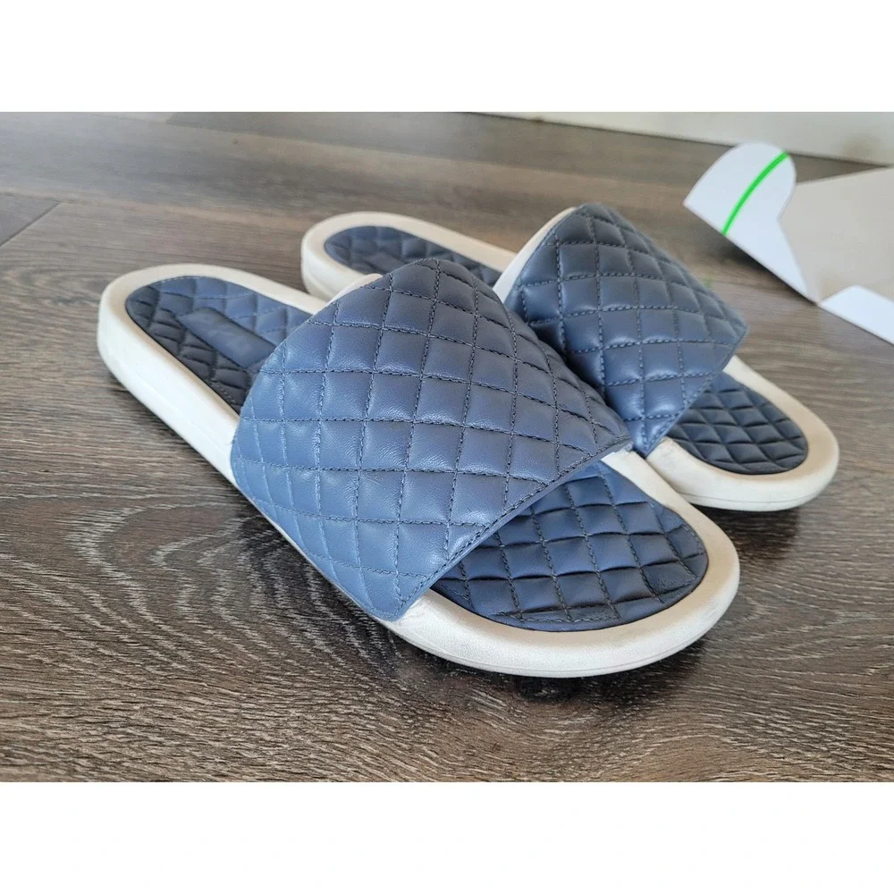 APL Mens Lusso Slide Slate Pristine Quilted Slides‎ Sandals Size 9